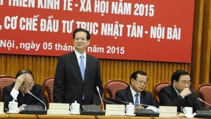 Thủ tướng Nguyễn Tấn Dũng yêu cầu phải xây dựng trục đô thị hiện đại, có tầm nhìn lâu dài. Ảnh: Tuấn Minh.