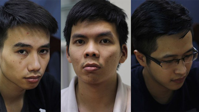 Nhóm thanh niên bị triệu tập tại cơ quan điều tra. Ảnh: Zing