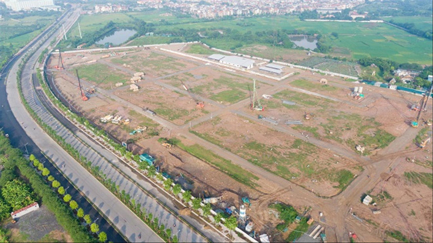 Dự án Hệ thống xử lý nước thải Yên Xá hiện đang chậm tiến độẢNH: H.P 