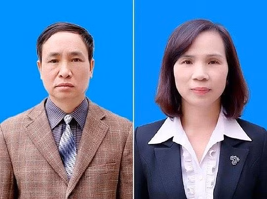 Hai cựu phó giám đốc Sở GD&ĐT Hà Giang Phạm Văn Khuông (trái) và Triệu Thị Chính.