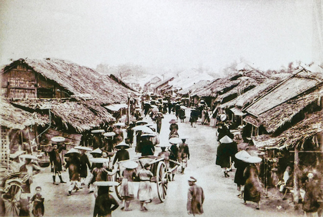 Cảnh buôn bán Hà Nội thời Pháp thuộc ảnh: TL