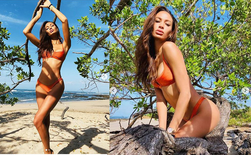 Siêu mẫu nội y Joan Smalls khoe dáng tuyệt mỹ với áo tắm 2 mảnh