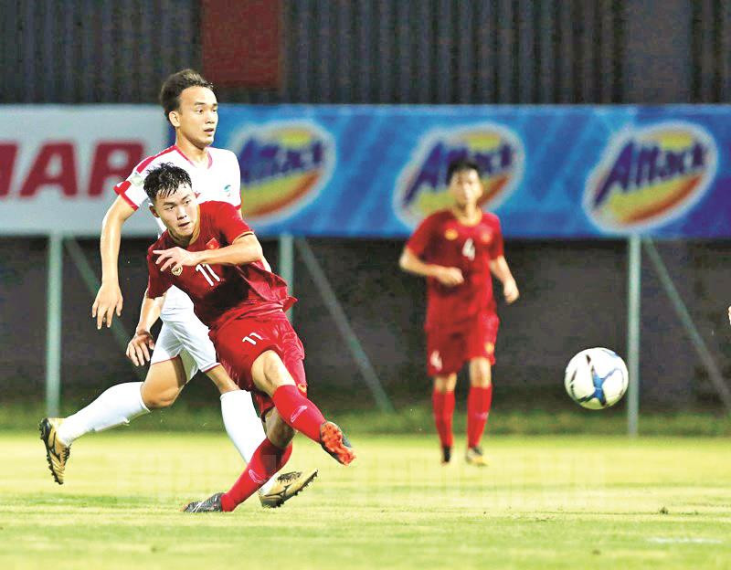 Các tuyển thủ U22 Việt Nam tập luyện cho SEA Games 30 