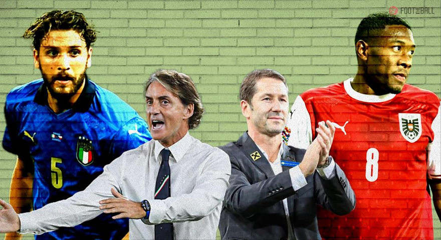 Thầy trò HLV Foda (phải) khó có cơ hội làm nên bất ngờ trước HLV Mancini 