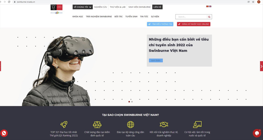 Website của Swinburne Việt Nam 