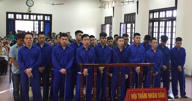 Các bị cáo tại phiên tòa