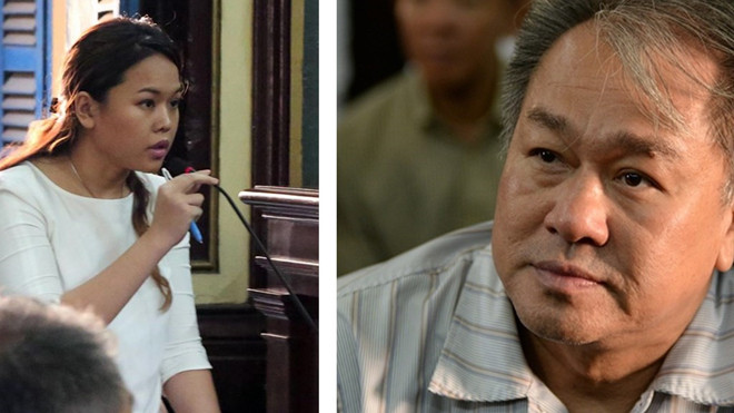 Ông Phạm Công Danh và bà Trần Ngọc Bích đối chất tại tòa. Ảnh: Tân Châu