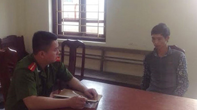 Đối tượng Dương tại cơ quan công an. Ảnh: CA Lạng Sơn cung cấp