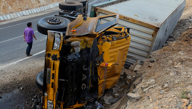 Một vụ tai nạn trên Quốc lộ 14.