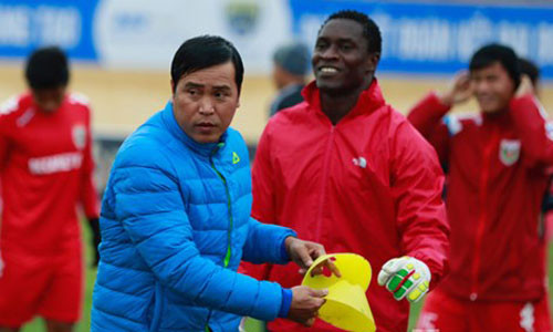 Các cầu thủ B.Bình Dương trong buổi tập cuối cùng trước trận Siêu cúp