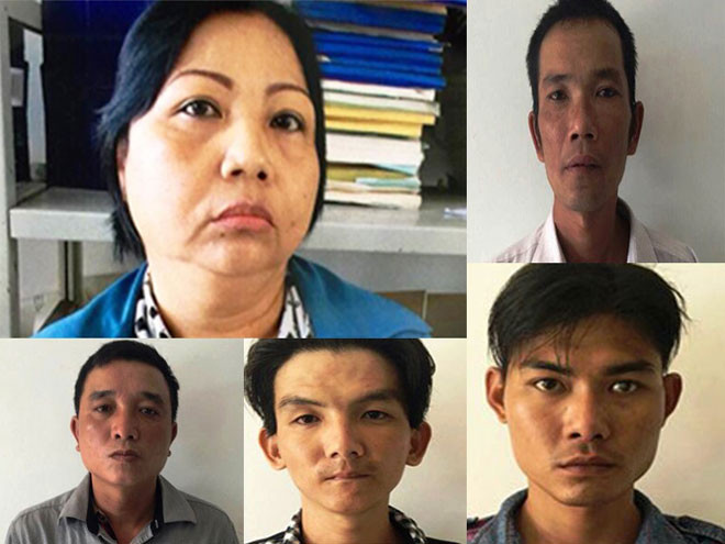 Băng nhóm dàn cảnh cướp tài sản của ông Đỗ Đức Hải bị công an bắt. Ảnh CA cung cấp