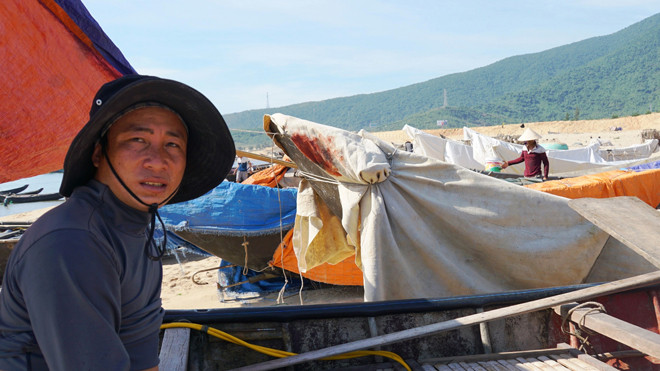 Thuyền ngư dân Kỳ Anh, Hà Tĩnh đang nằm bờ sau sự cố Formosa. Ảnh: Sỹ Lực