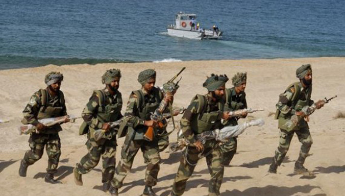 Ấn Độ-Mỹ tập trận chung tháng 9/2014. Ảnh: AP