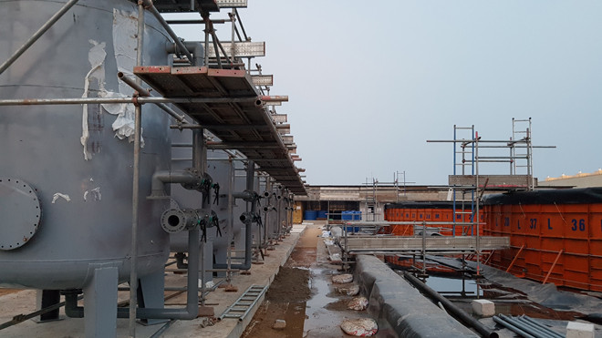 Khu xử lý nước sinh hoạt tạm thời của Nhà máy Lọc hóa dầu Nghi Sơn chưa hoạt động.
