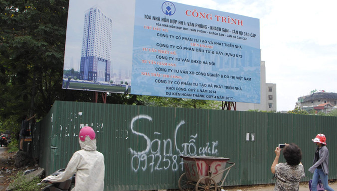 Dự án tòa nhà hỗn hợp HH1 Mễ Trì (Hà Nội) có nhiều vi phạm về sử dụng đất, huy động vốn. Ảnh: Minh Tuấn