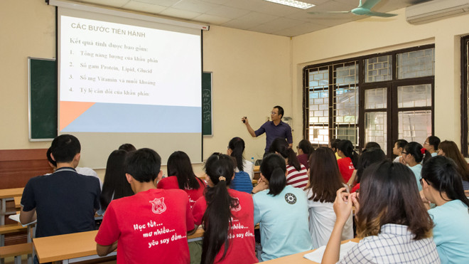 Một buổi học của sinh viên Ngành Cử nhân Dinh dưỡng.