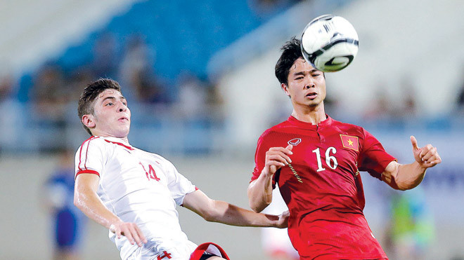 Công Phượng được HLV Hữu Thắng đánh giá là đã chơi tốt ở trận giao hữu với Syria, trước khi gặp chấn thương. Ảnh: VSI