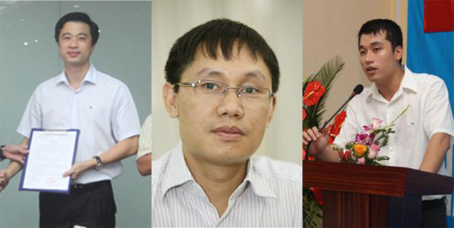 Ba bị can Đạt, Tiến, Dũng (từ trái sang phải).