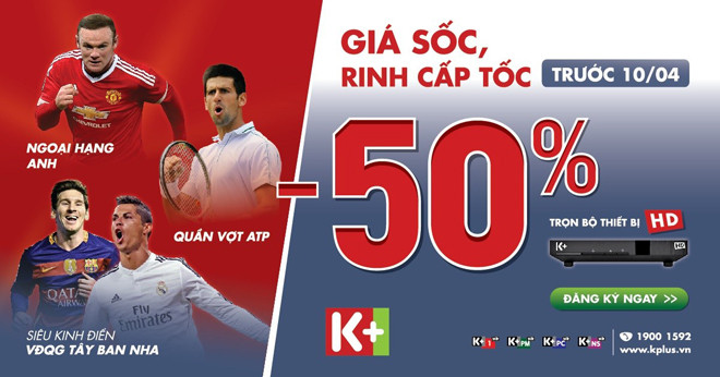 Một poster giới thiệu các giải thể thao trên hệ thống kênh của K+