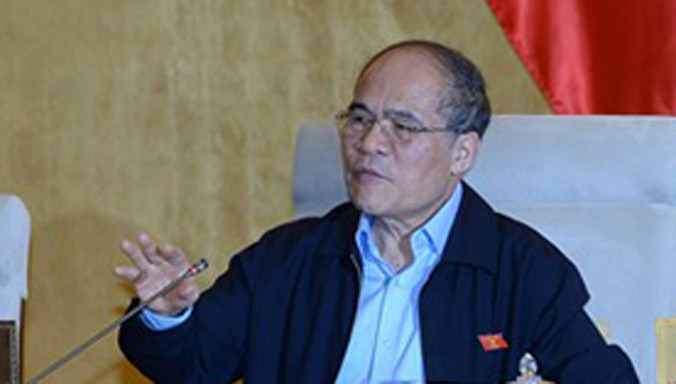 Chủ tịch Quốc hội cho rằng, được nhân dân đồng tình, ủng hộ mới tạo ra sức mạnh của Quốc hội. Ảnh: VB