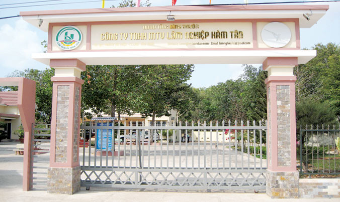 Dù đã xóa sổ Công ty Lâm nghiệp Hàm Tân trở thành Xí nghiệp Hàm Tân nhưng biển hiệu đến nay vẫn còn tồn tại.