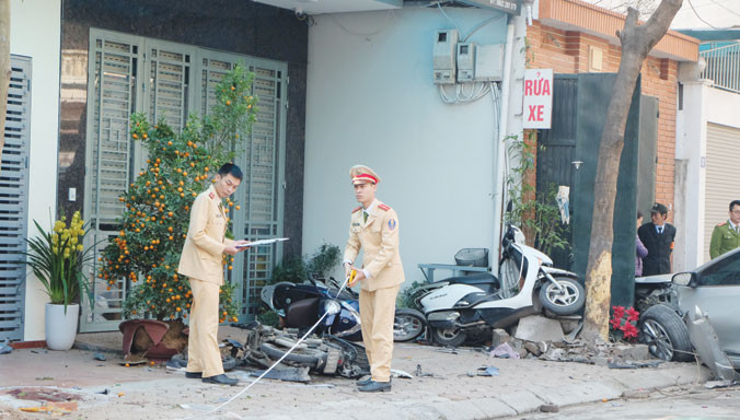 Hiện trường vụ tai nạn.