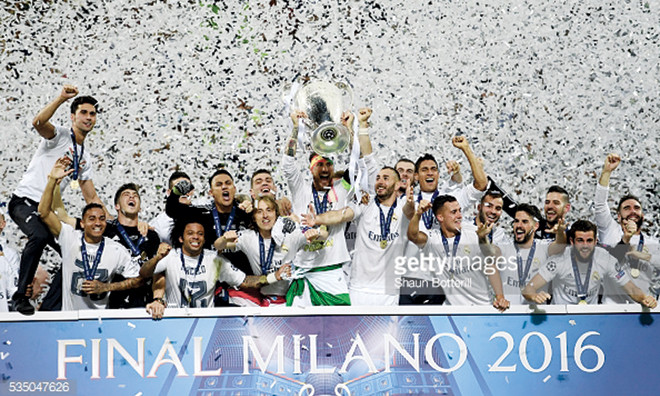 Real ăn mừng chức vô địch lần thứ 11 trong lịch sử. Ảnh: GETTY IMAGES