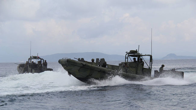 Lính hải quân Philippines tập trận. Ảnh: Inquirer