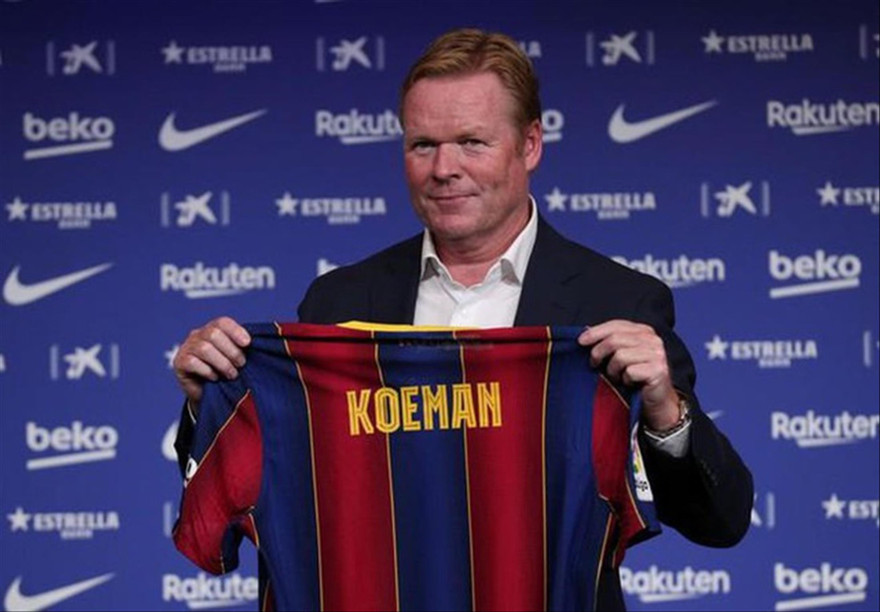 HLV Koeman trong lễ ra mắt tân HLV trưởng Barcelona 