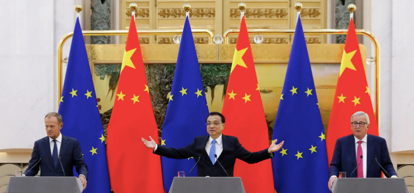 Các quan chức châu Âu cùng Thủ tướng Trung Quốc Lý Khắc Cường, tháng 7/2018 ảnh: Reuters 