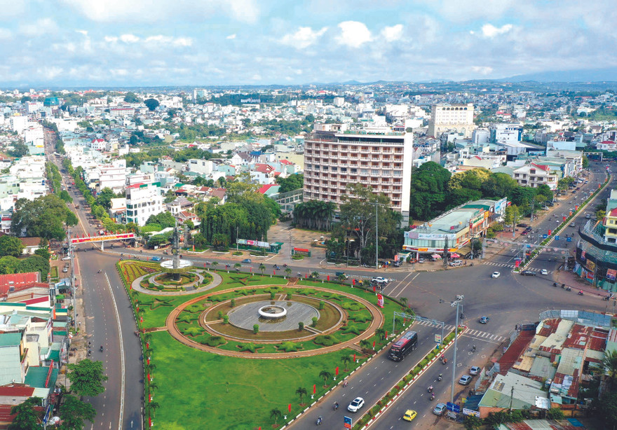 Một góc thành phố Pleiku từ trên cao