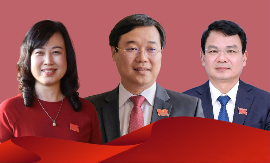 Từ trái qua, Bí thư Tỉnh ủy Bắc Ninh, Đồng Tháp và Lào Cai 