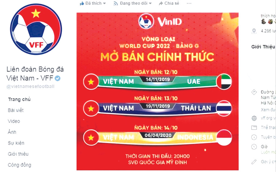 Người hâm mộ đã mua vé trận đấu giữa ĐTVN và ĐT Indonesia ngày 4/6 có thể trả lại vé cho VFF nếu không thu xếp được thời gian xem trận đấu theo lịch mới 