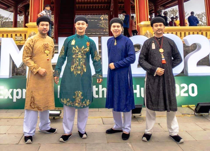 Áo dài ngũ thân xuất hiện tại VnExpress Marathon Huế 2020 Ảnh do Sở VHTT TT- Huế cung cấp