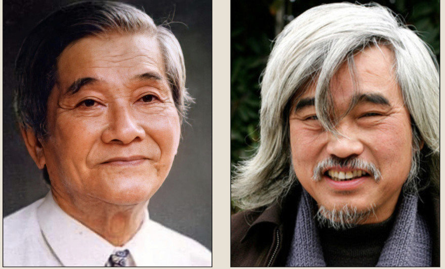 Nhà thơ Nguyễn Xuân Sanh (bìa trái) và dịch giả Đoàn Tử Huyến