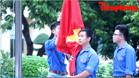 Xúc động lễ chào cờ đầu tuần ở Học viện Báo chí Tuyên truyền