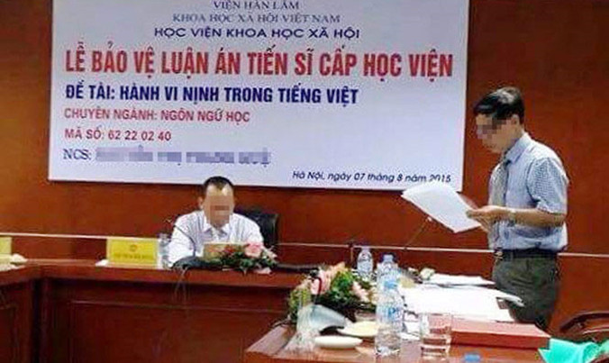 Một buổi bảo vệ luận án tiến sĩ.