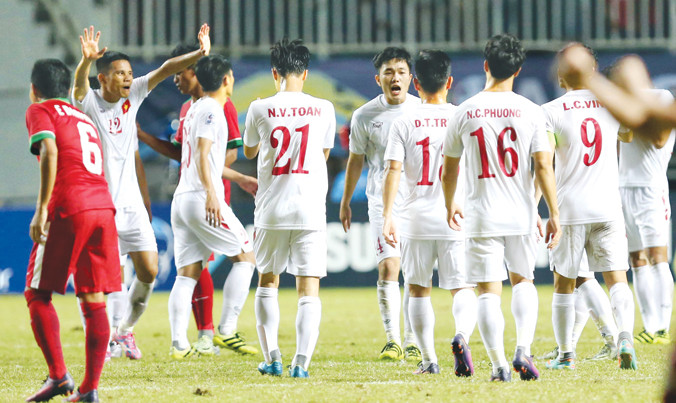 Những Văn Toàn, Công Phượng, Xuân Trường sẽ là trụ cột của ĐT U22 VN trong chiến dịch chinh phục tấm HCV SEA Games 2017. Ảnh: VSI