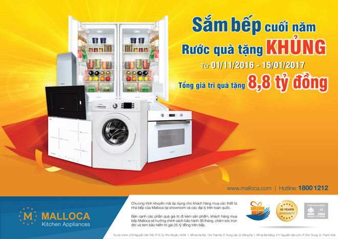 Malloca tung khuyến mãi khủng dịp cuối năm