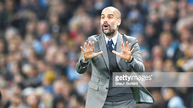 HLV Guardiola đã giúp Man City đánh bại “người cũ” Barcelona. Ảnh: Getty Images