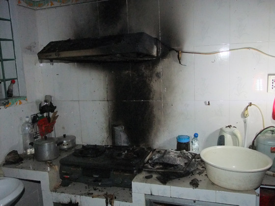 Vụ nổ gas tại nhà ông K. Ảnh: Bá Ngọc