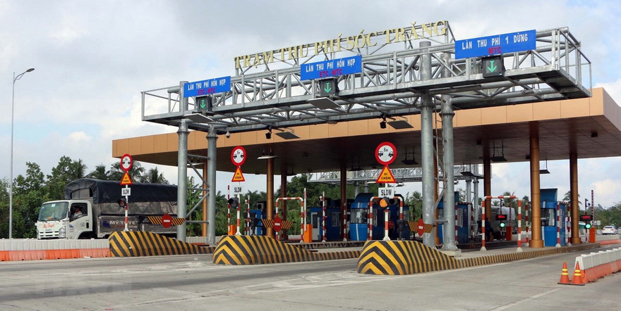 Trạm thu phí BOT Sóc Trăng trong những ngày Tết. (Ảnh: Trung Hiếu/TTXVN)
