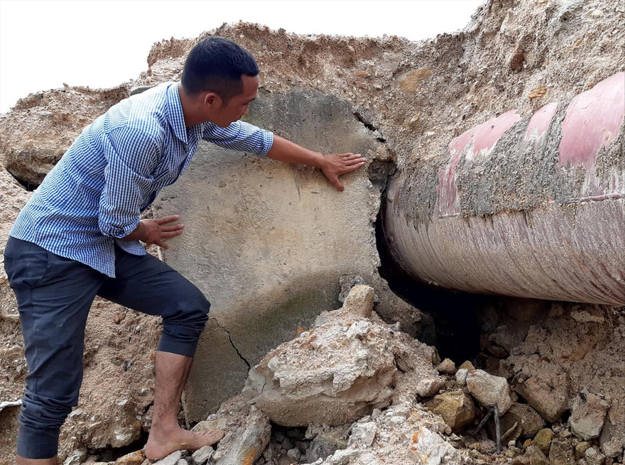 Kênh của Thuỷ lợi Plei Keo bị hỏng nặng