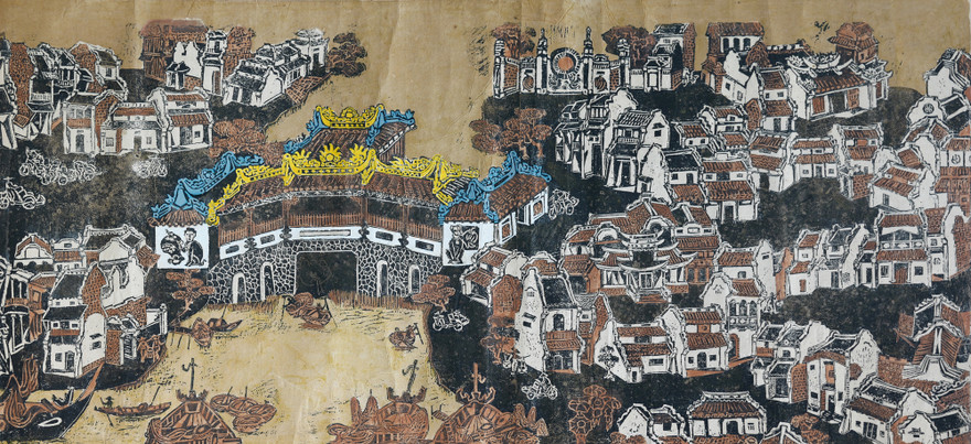 Tác phẩm “Hội An trong mắt tôi” của họa sĩ Trần Nguyên Đán