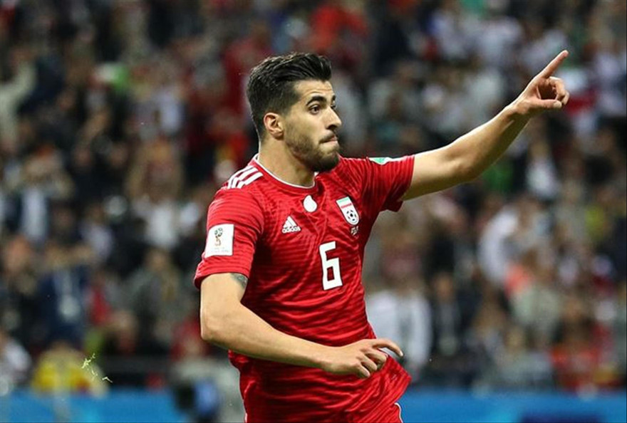 Saeid Ezatolahi thi đấu trong màu áo Iran tại World Cup 2018
