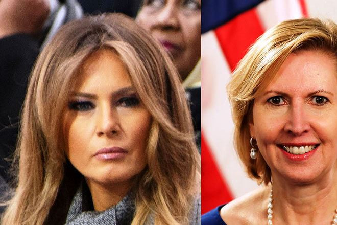 Sau chuyến đi Nam Phi, đệ nhất phu nhân Melania Trump (trái) đã yêu cầu chồng sa thải trợ lý cố vấn an ninh quốc gia Mira Ricardel. ảnh: Vox 