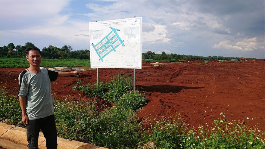 Phần đất của gia đình ông Khoa bị thu hồi 