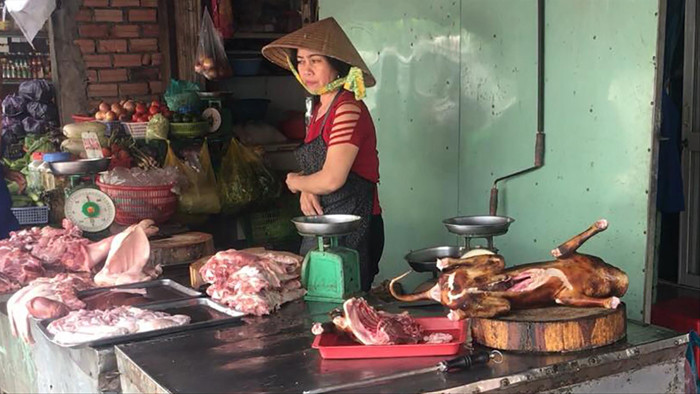 Thịt chó bán tại một chợ ở TPHCM 