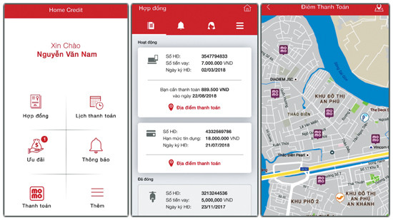 Giao diện của ứng dụng Home Credit được đánh giá đơn giản, dễ thao tác