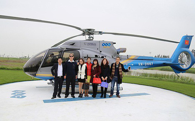 Một trong những chiếc trực thăng được gắn logo của FLC Group đã được bán cho đối tác